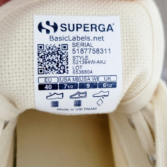 New Superga Cream Canvas Platform Sneakers Size 9 - Picture 7 of 7